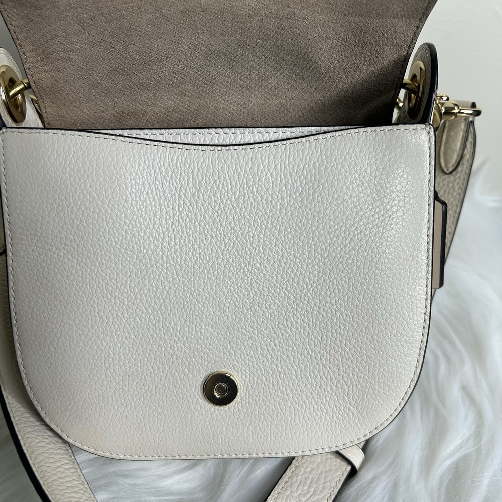 Coach Kleo 17 Chalk White Pebbled Leather Shoulder Bag Excellent - Picture 7 of 12
